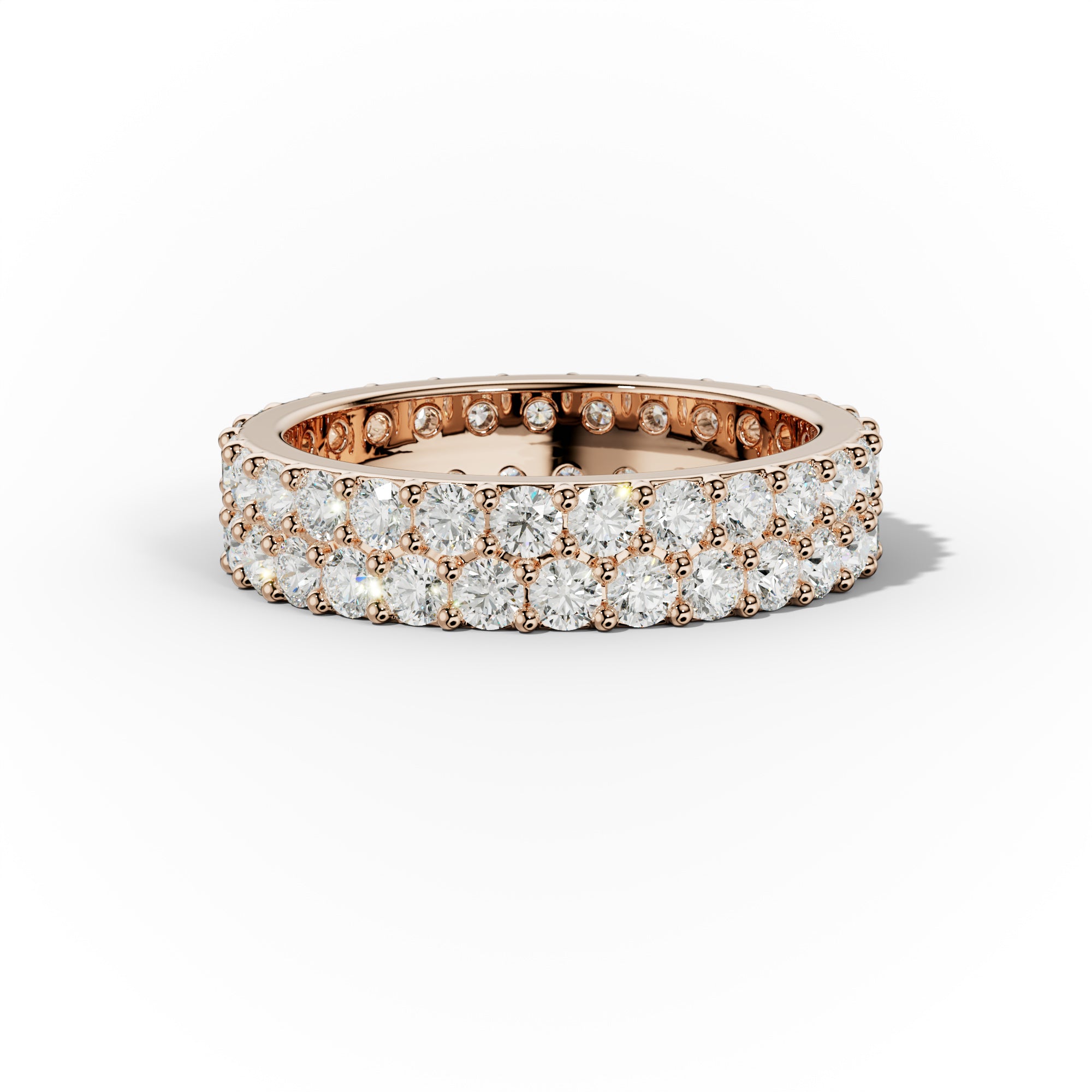 2 ct Round Diamond Eternity Band Double Row Style